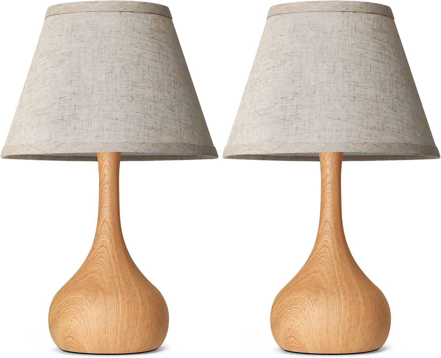 17” Touch Table Lamp for Bedroom Set of 2, 3-Way Dimmable Bedside Lamp for Nightstand, Rustic Metal Desk Lamp with Linen Shade for Living…