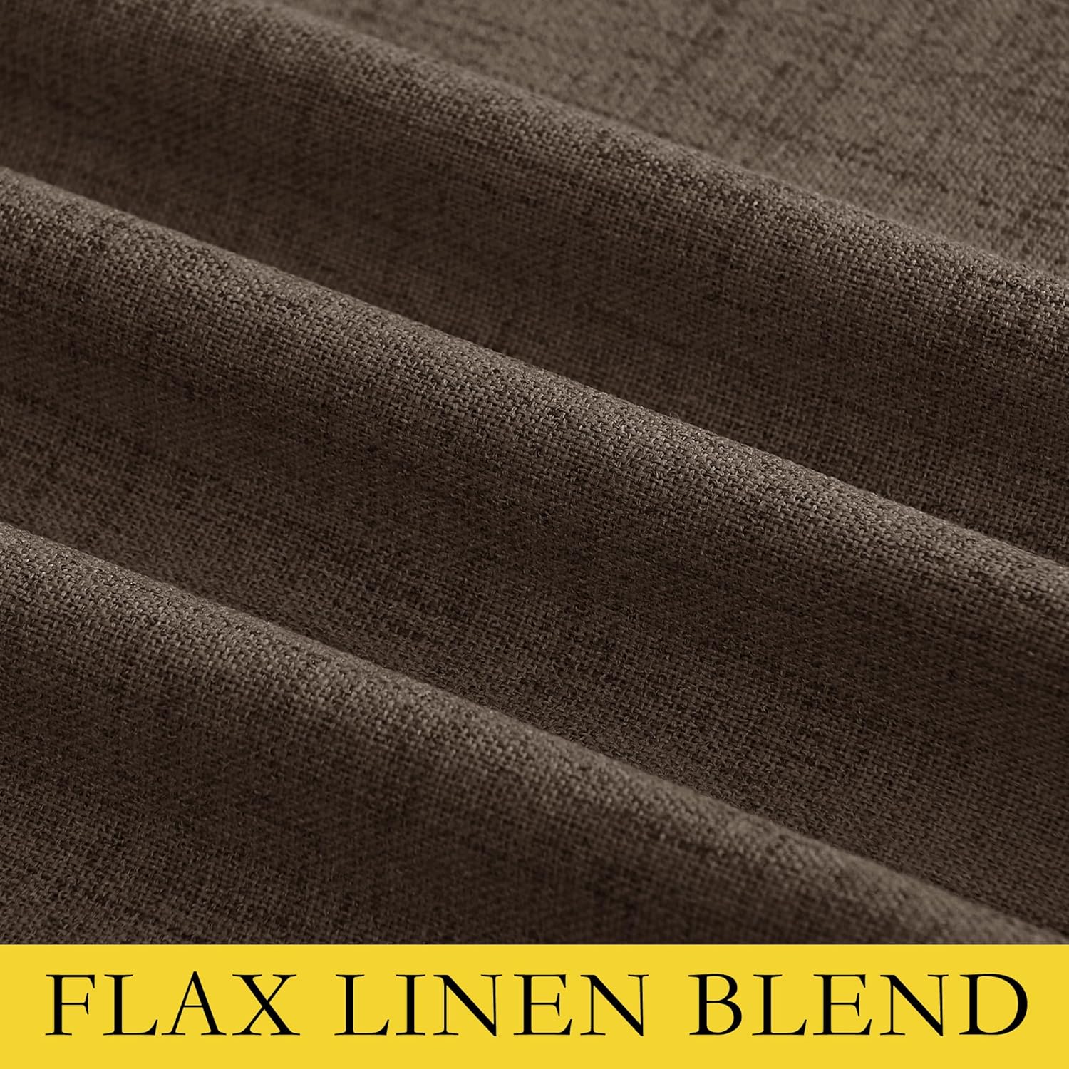 NICETOWN Coffee Vintage Linen 100% Blackout Curtains for Living Room, Thermal Insulated Curtains 120" Long, Noise Reducing Window…