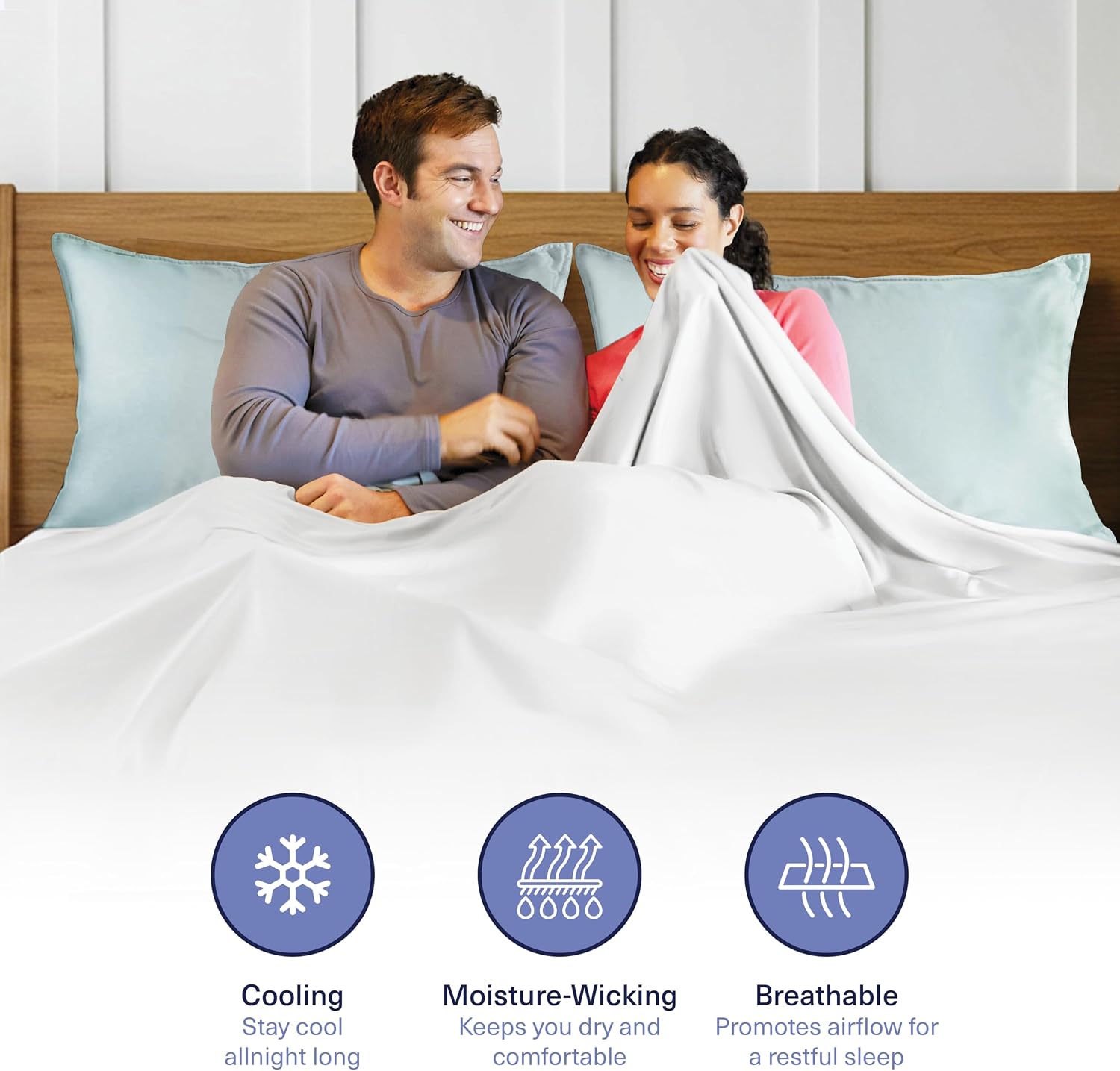 KickoffHome Kickoff Viscose Bamboo Pillowcase, Queen, Set of 2, 100% Organic Hidden Zippered Viscose Bamboo Pillow Case Queen Size, Cooling…