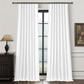 Qjmydeco Pure White Blackout 102 Inch Long Curtains for Bedroom, Funky Heavy Linen Ceiling Track Nursery Curtain Heart/Cold Block Sound Dam…