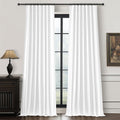 Qjmydeco Brilliant White Linen Textured Blackout Curtains 108 Inches Long for Bedroom 2 Panels, Luxury Floor to Ceiling Pleated Drapes for…