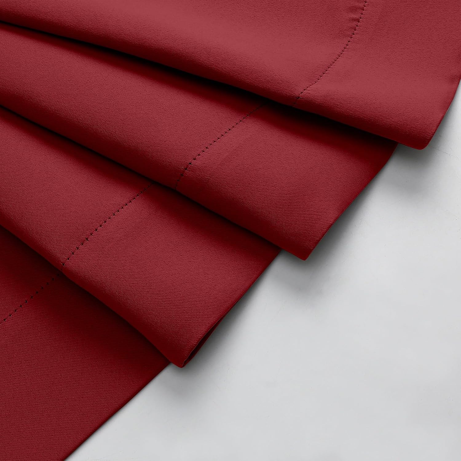 WelvetBLK Red Room Darkening Curtains for Bedroom Living Room 45 Inch Length 2 Panels Set, Soft Solid Thermal Insulated Rod Pocket Short Cu…