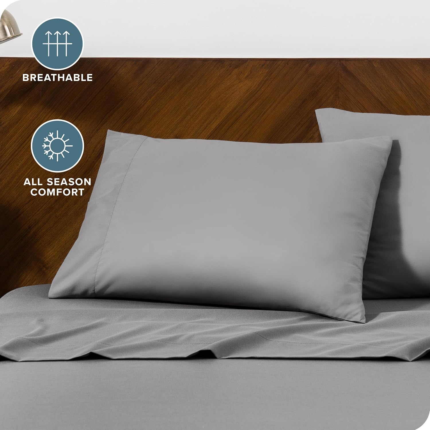BareHome Bare Home Microfiber Pillow Cases - Queen Size Set of 2 - Cooling Pillowcases - Double Brushed - easy maintenance - Envelope…