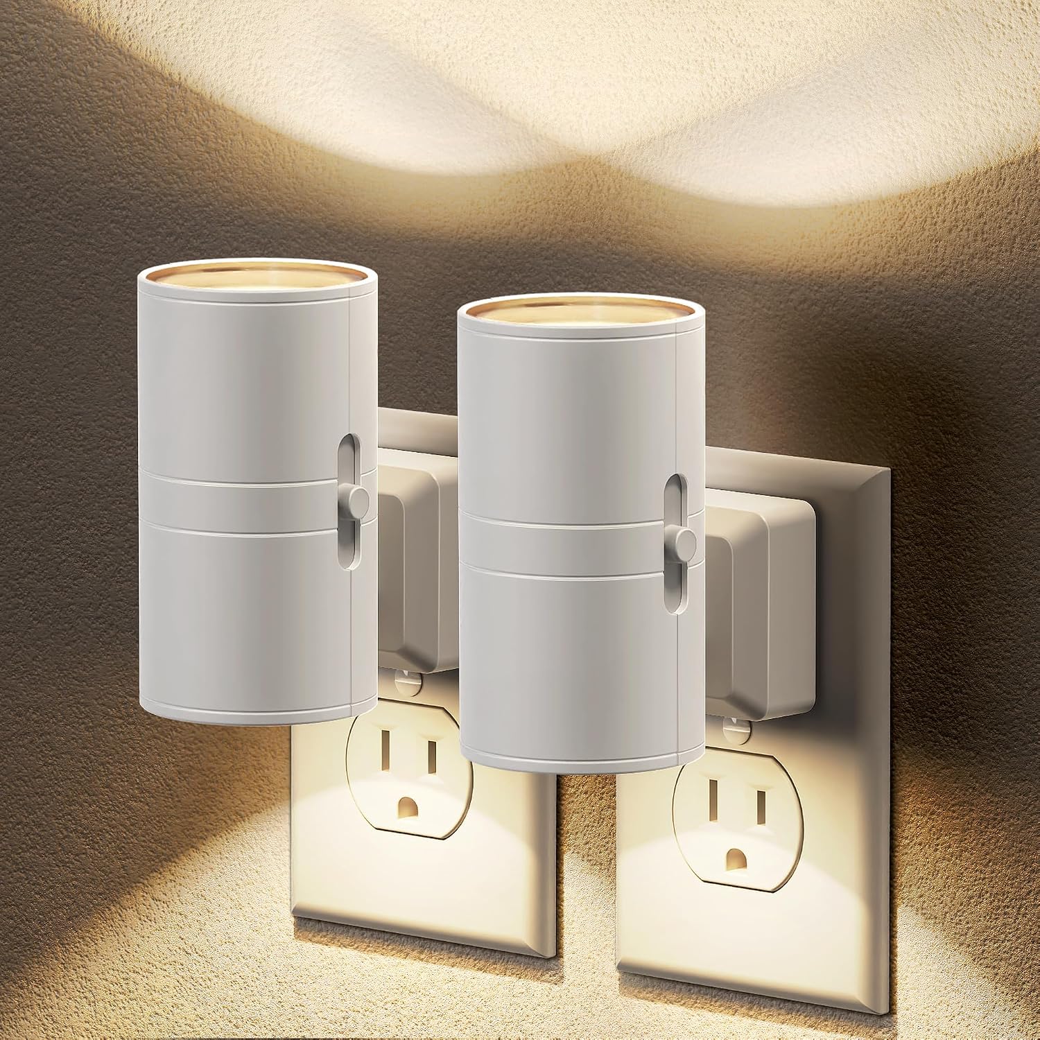 JandCase Night Lights Plug into Wall, Dimmable Night Light Plug in, Modern Night Light Dusk to Dawn Light Sensor, Warm White 3000K…