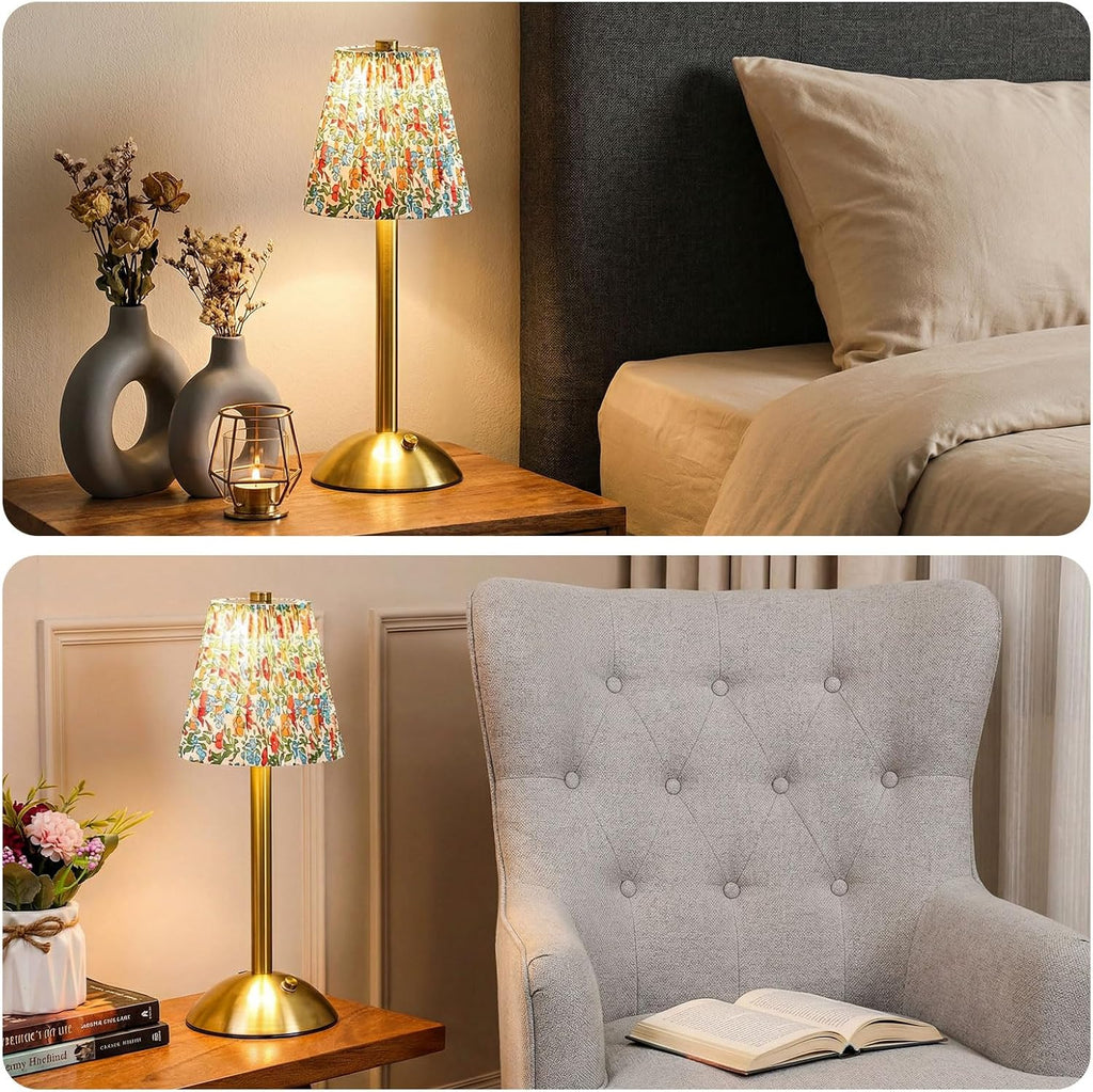 Liliful 2 Pcs Cordless Table Lamp Rechargeable Touch LED Small Gold Portable Battery Operated USB-c Desk Lamp 3 Color Dimmable for…