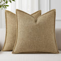decorUhome Summer Decorative Throw Pillow Covers 18x18 Set of 2 Square Faux Linen Farmhouse Pillow Covers with Stitched Edge Outdoor…