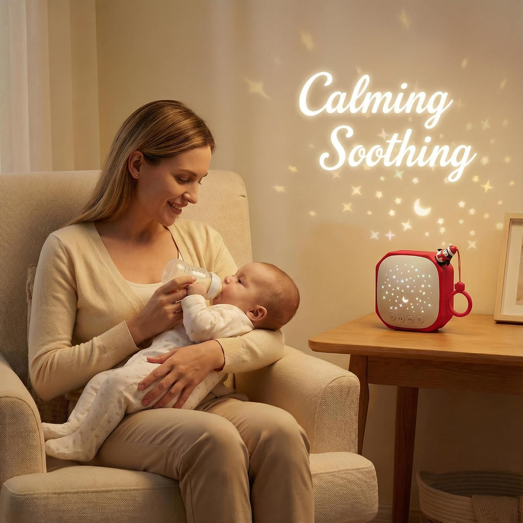 Junificent Portable Sound Machine for Baby Relaxation | White Noise Machine with Star Projector | Calm Soother Music Sound with H…