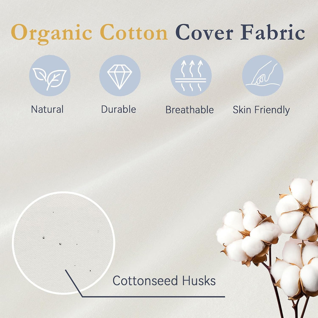 Puredown ® Goose Feather Down Pillows, 100% Organic Cotton Cover, Luxury Hotel Collection Bed Pillows for Sleeping Set of 2, Standard Size…