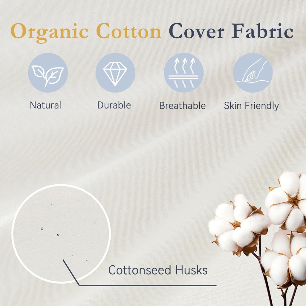 Puredown ® Goose Feather Down Pillows, 100% Organic Cotton Cover, Luxury Hotel Collection Bed Pillows for Sleeping Set of 2, Queen Size Cot…