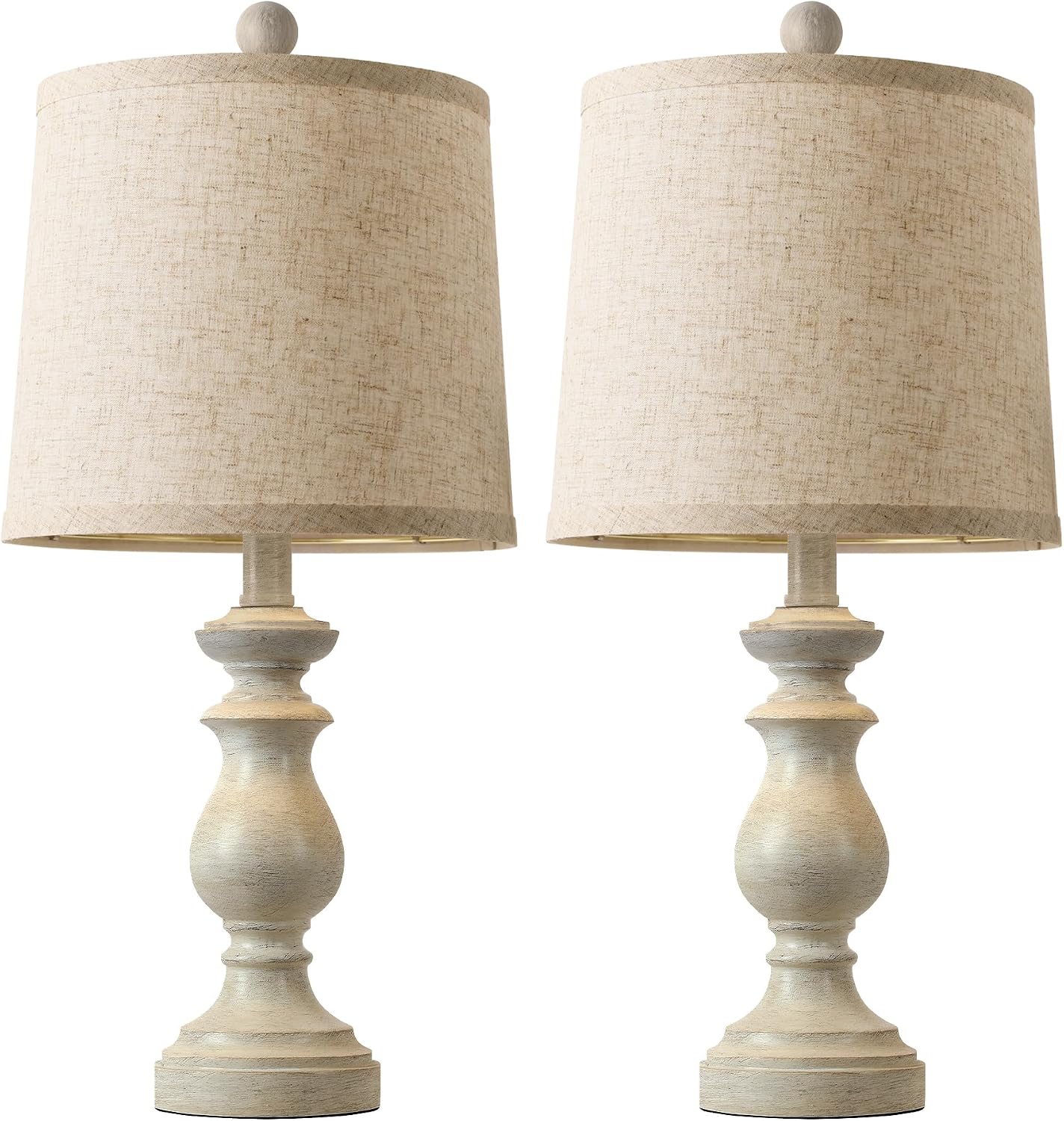 PARTPHONER Traditional Table Lamp Set of 2, Rustic Farmhouse Table Lamps for Living Room Bedroom, 22" Bedside Desk Lamps Vintage…