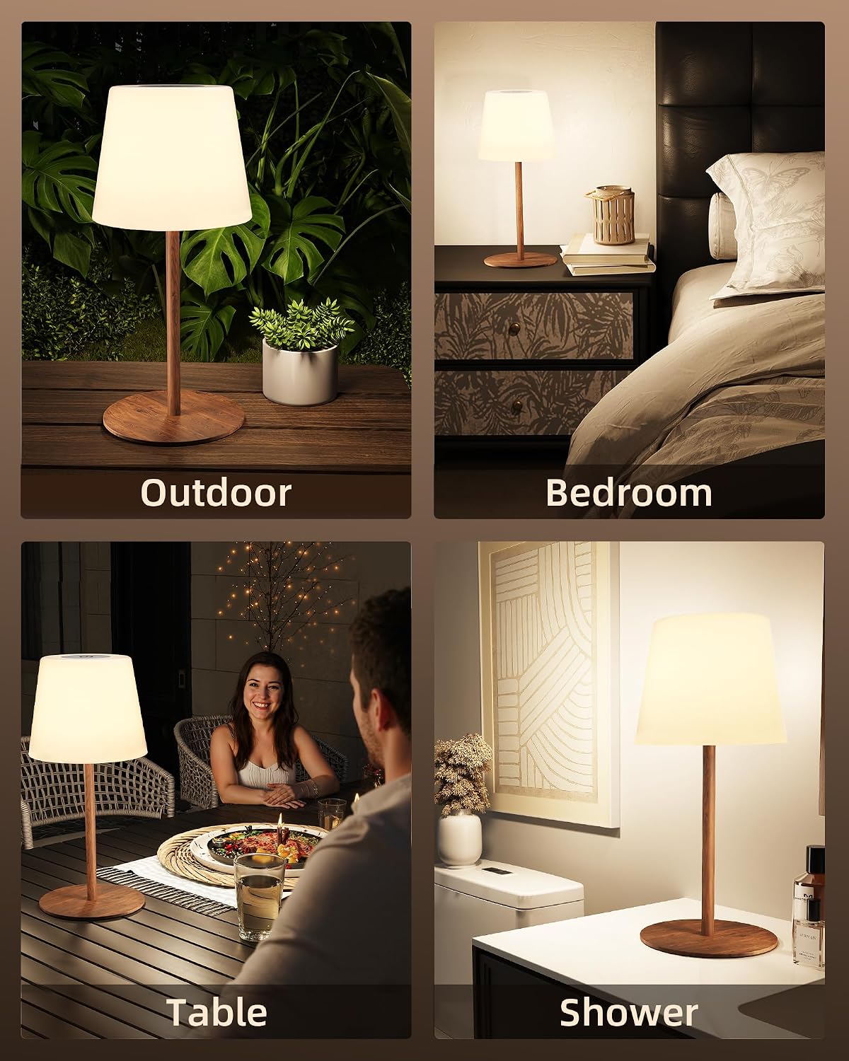 EZVALO Spa-Like Shower Lamp – IP65 Waterproof Bathroom Lamp, Rechargeable Cordless Mood Light, 3 Color Temps for Relaxing Bathroom &…
