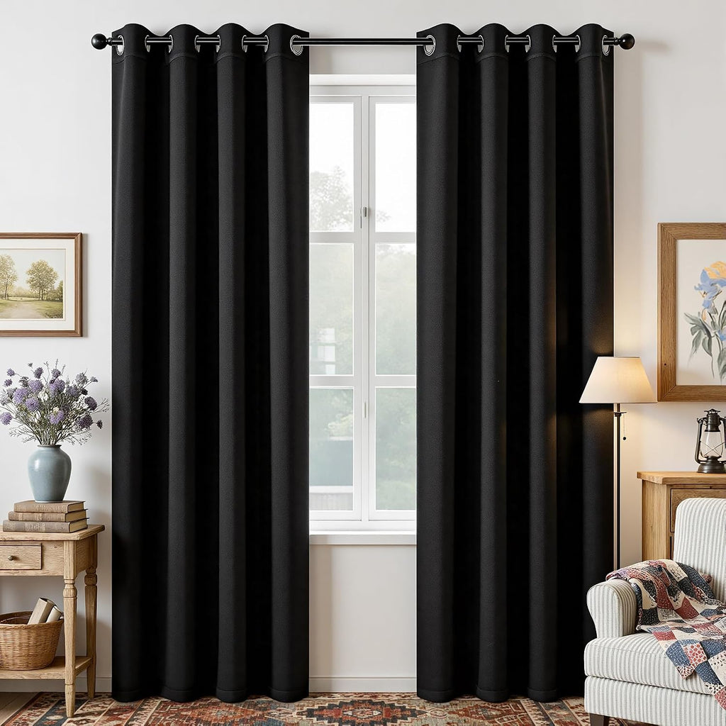 Joydeco Blackout Curtains 108 Inches Long 1 Panel, Thermal Insulated Long Curtains& Drapes 1 Piece, Room Darkening Grommet Drapes for Livin…