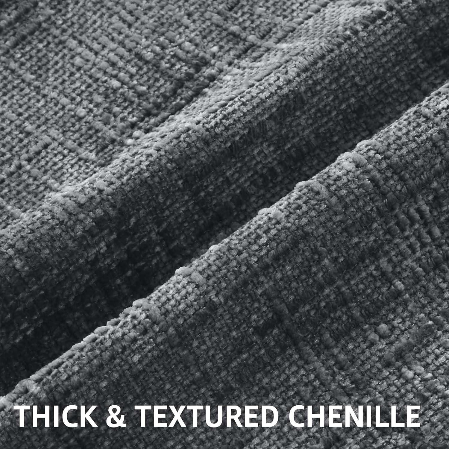 decorUhome Dark Grey Chenille Euro Sham Throw Pillow Covers 26x26 Set of 2 Textured Soft Cozy Slubby Couch Pillow Covers Modern Farmhouse B…