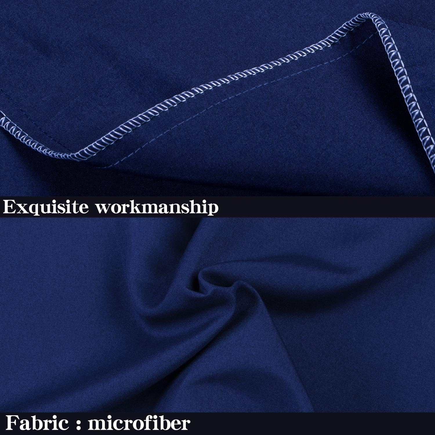 Ntbay Standard Pillowcase Set - 2 Pack Brushed Microfiber 20x26 Pillowcases - Soft, Wrinkle-Free, Fade-Resistant, Stain-Resistant, Navy Blu…