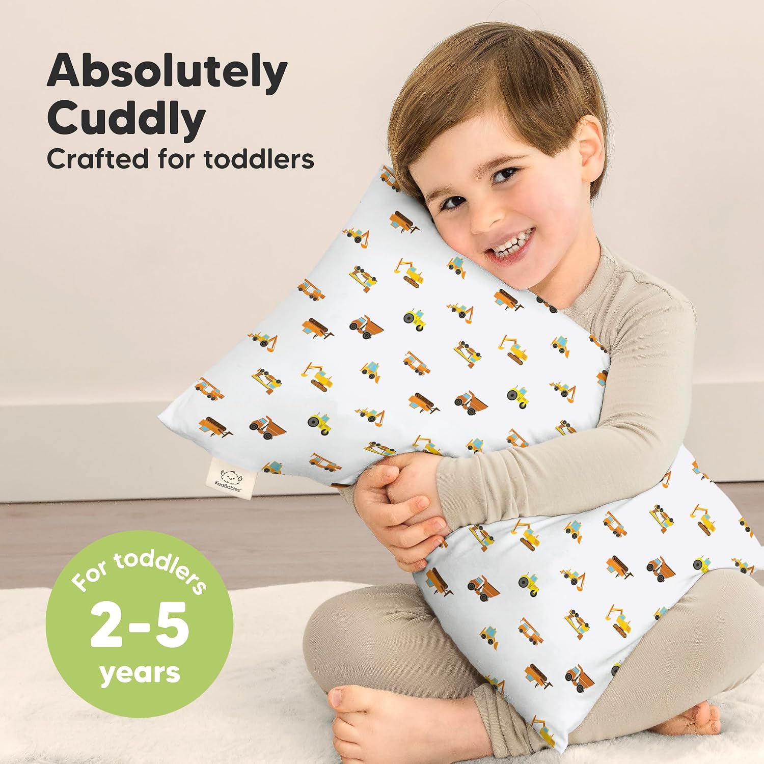 KeaBabies Toddler Pillow with Pillowcase - 13x18 My Little Cuddly Kids Travel Pillows for Sleeping, Nap, Viscose from Bamboo Nursery…