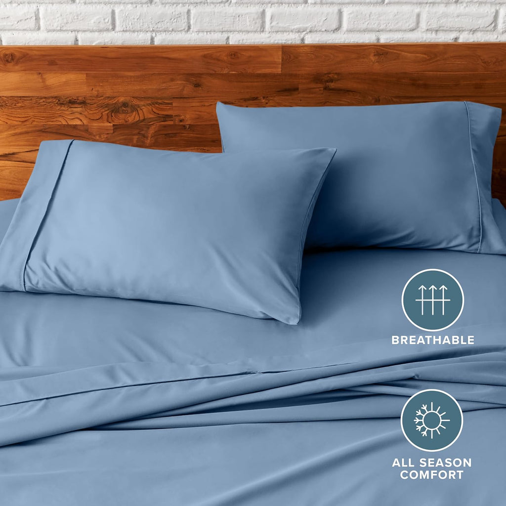 BareHome Bare Home Microfiber Pillow Cases - King Size Set of 2 - Cooling Pillowcases - Double Brushed - Coronet Blue Pillowcases 2 Pack -…