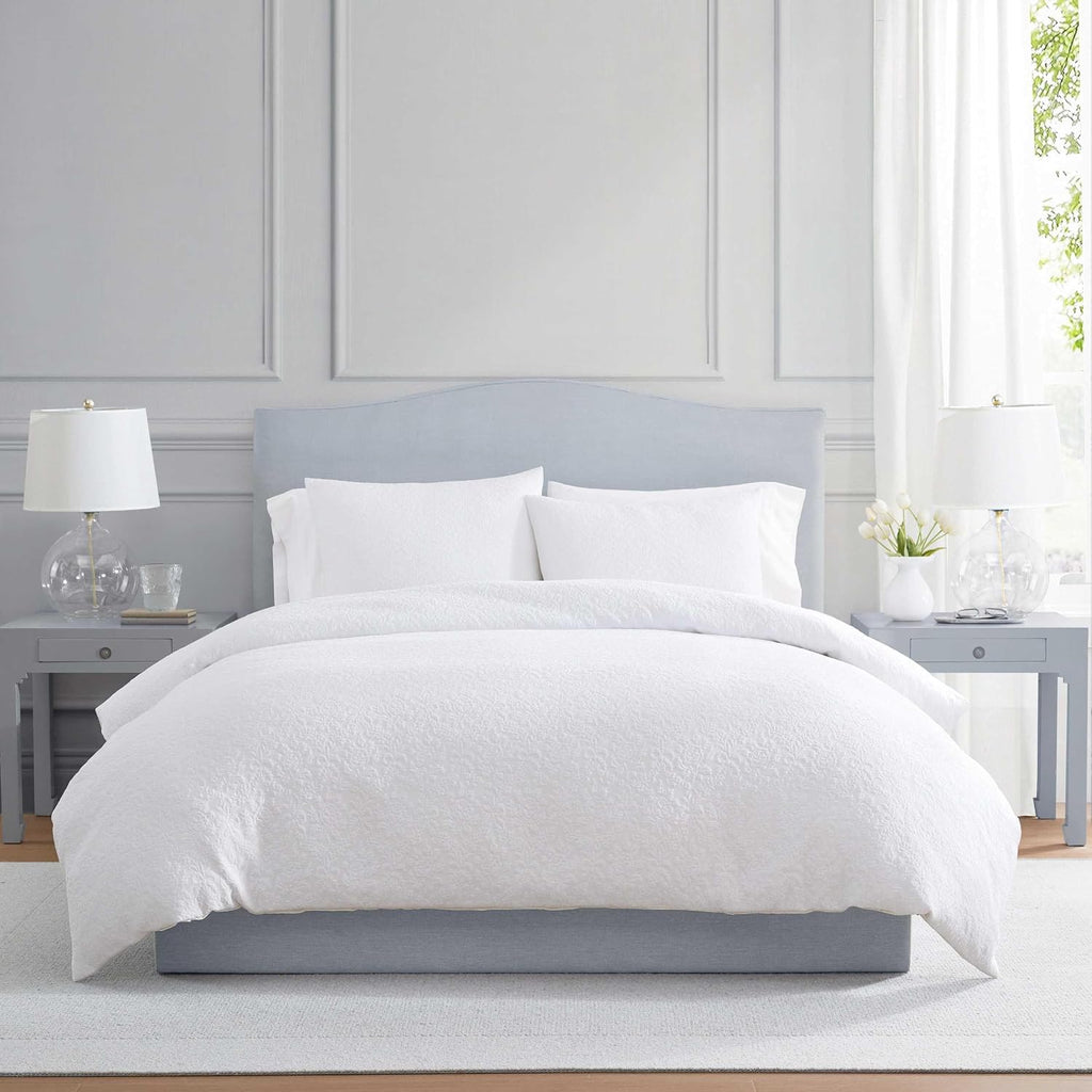 MarthaStewart Martha Stewart - Queen Duvet Cover Set, Cotton-Rich Plain Weave Bedding w/Matching Pillowcases, Lightweight for Year-Round Co…