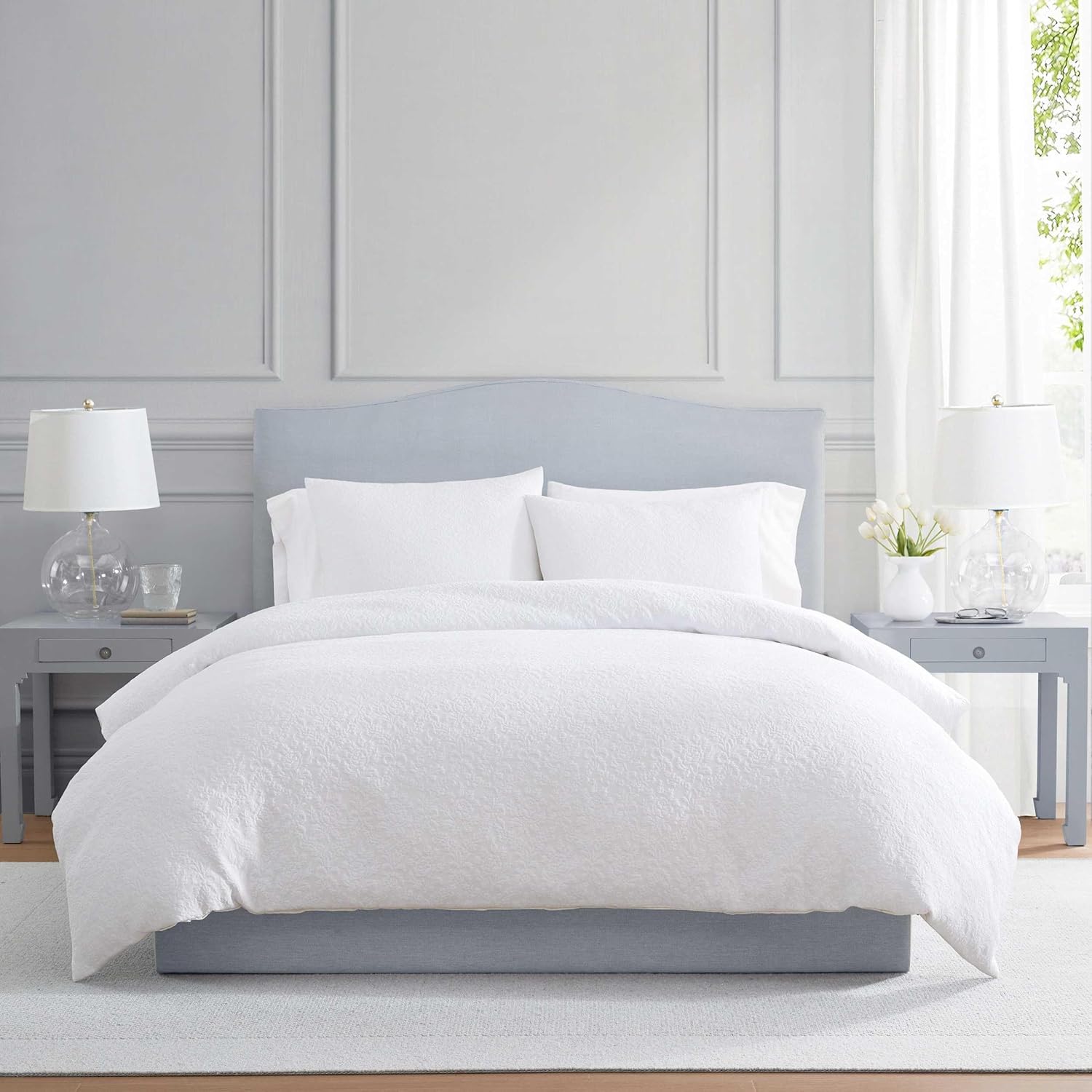 MarthaStewart Martha Stewart - Twin Duvet Cover Set, Cotton-Rich Plain Weave Bedding w/Matching Pillowcase, Lightweight for Year-Round Comf…