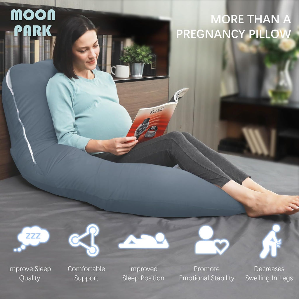 Moonpark MOON PARK Pregnancy Pillows for Sleeping - U Shaped Full Body Maternity Pillow with Removable Cover - Support for Back, Legs, Bell…