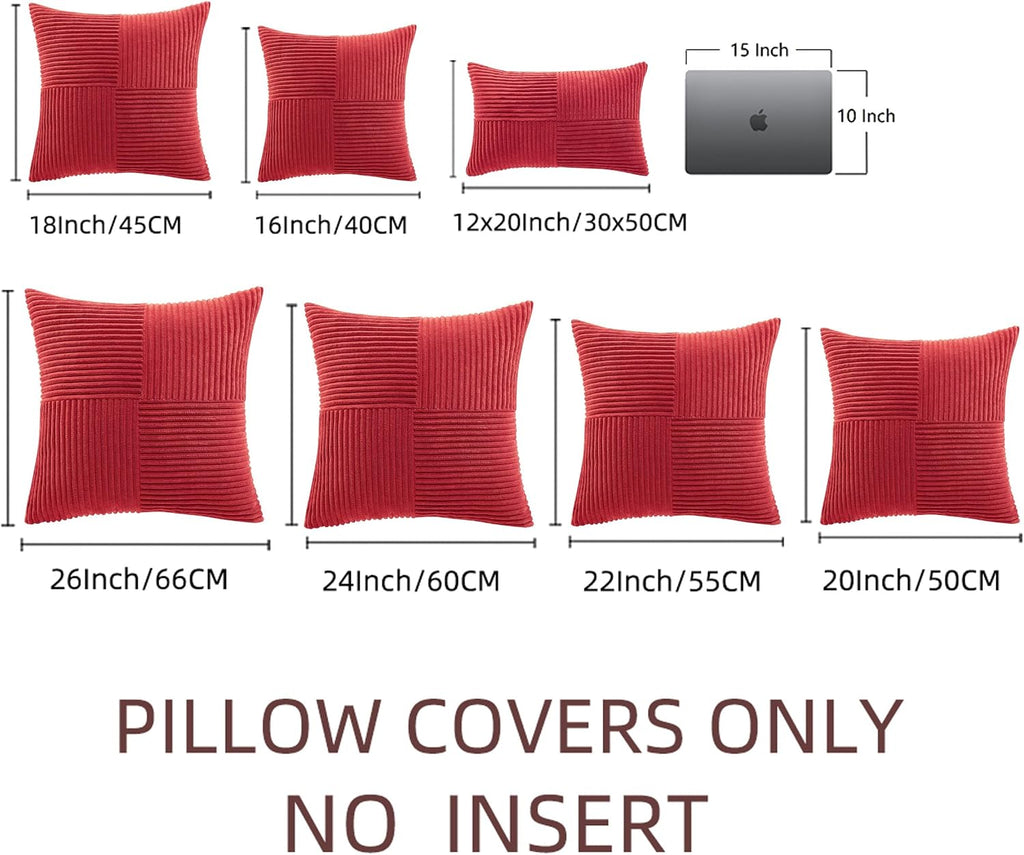 Fancy Homi 2 Packs Red Decorative Throw Pillow Covers 20x20 Inch for Living Room Couch Bed Sofa, Holiday Christmas Home Decor Gift, Soft…