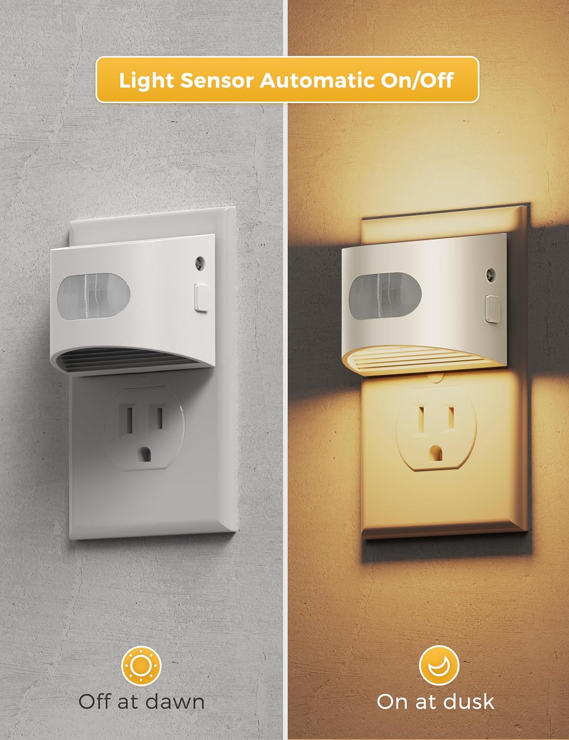 L LOHAS LED Motion Sensor Night Light, Dusk to Dawn & Motion Activated LED Night Light, Night Lights Plug into Wall with 30-100lm…