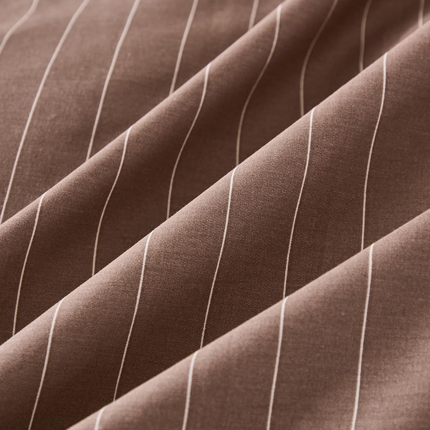 Merryword Brown Striped Pillowcases, 100% Cotton Pillow Cases, King Size Pillowcases, Luxury Linen Like Pillowcase, Soft Breathable Pinstri…