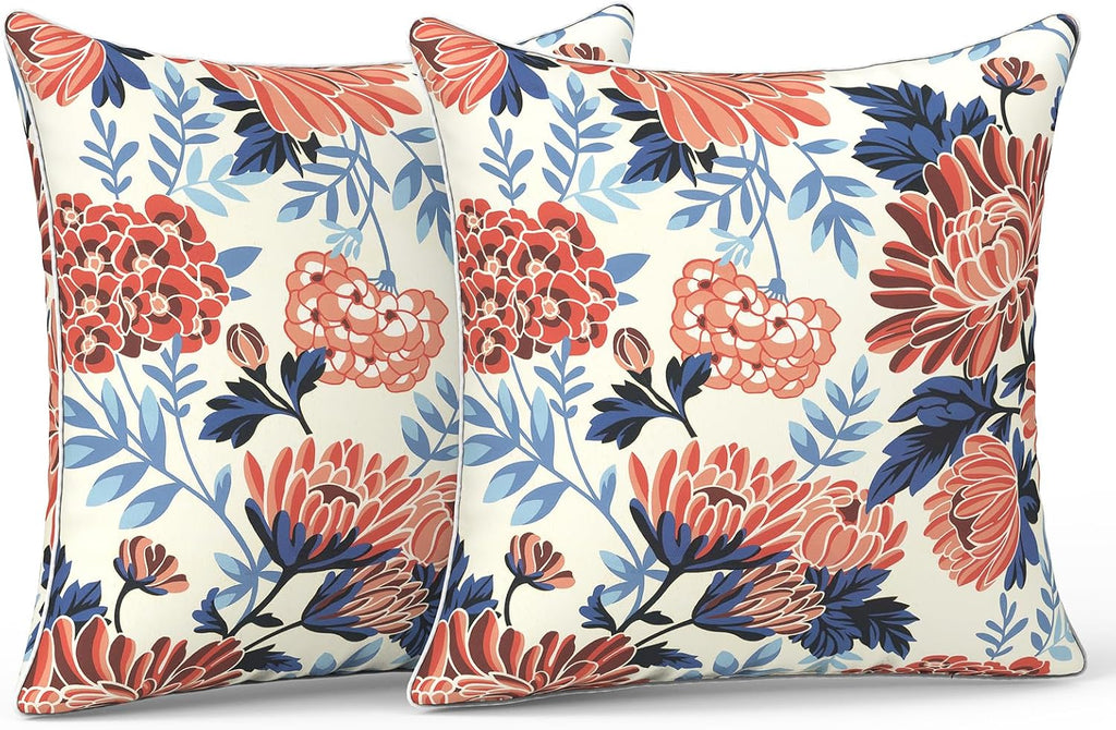 LVTXIII Outdoor/Indoor Pillow Covers, Patio Fade Resistant Throw Pillow Covers ONLY, Waterproof Farmhouse Accent Cushion Cases for Sofa…