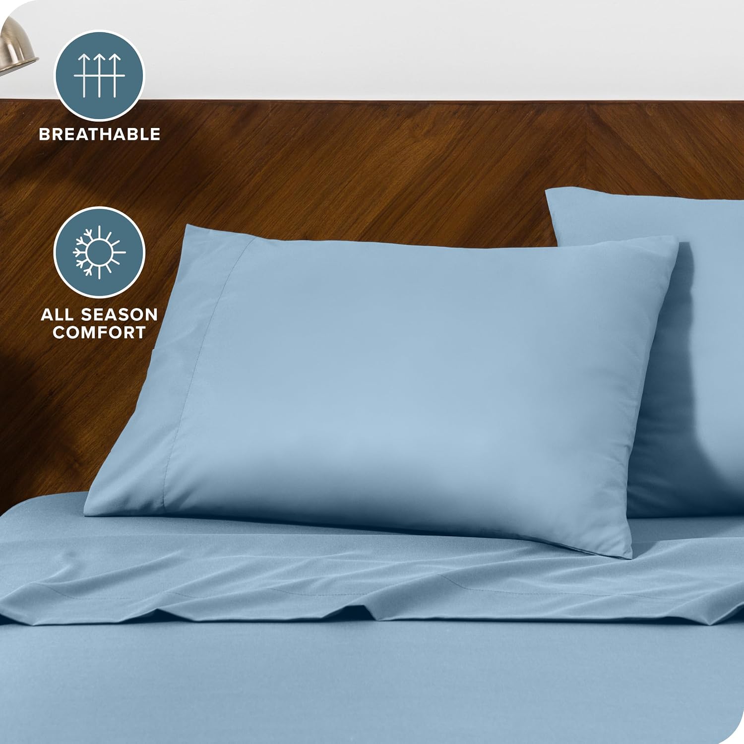 BareHome Bare Home Microfiber Pillow Cases - Standard Size Set of 2 - Cooling Pillowcases - Double Brushed - easy maintenance - Envelope…