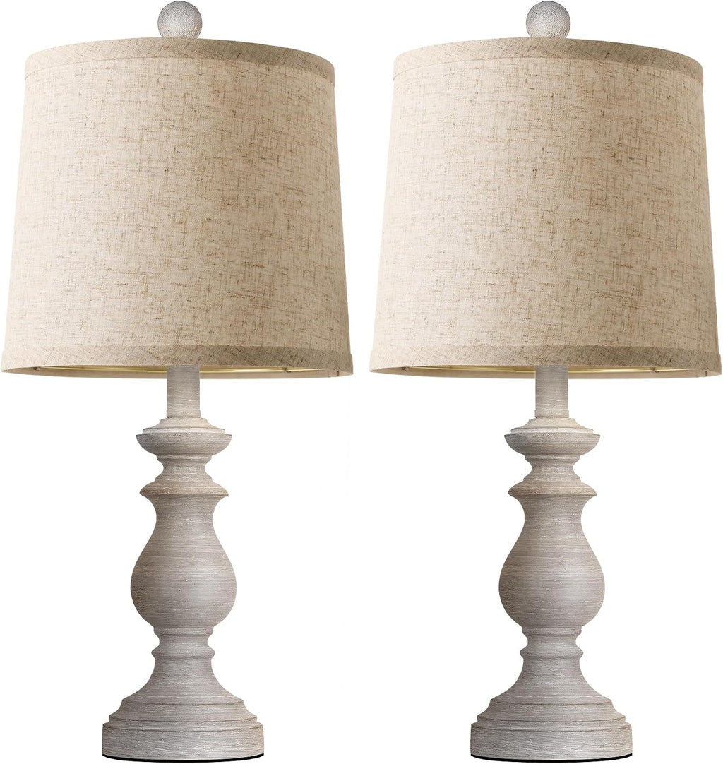 PARTPHONER Traditional Table Lamp Set of 2, Rustic Farmhouse Table Lamps for Living Room Bedroom, 22" Bedside Desk Lamps Vintage…