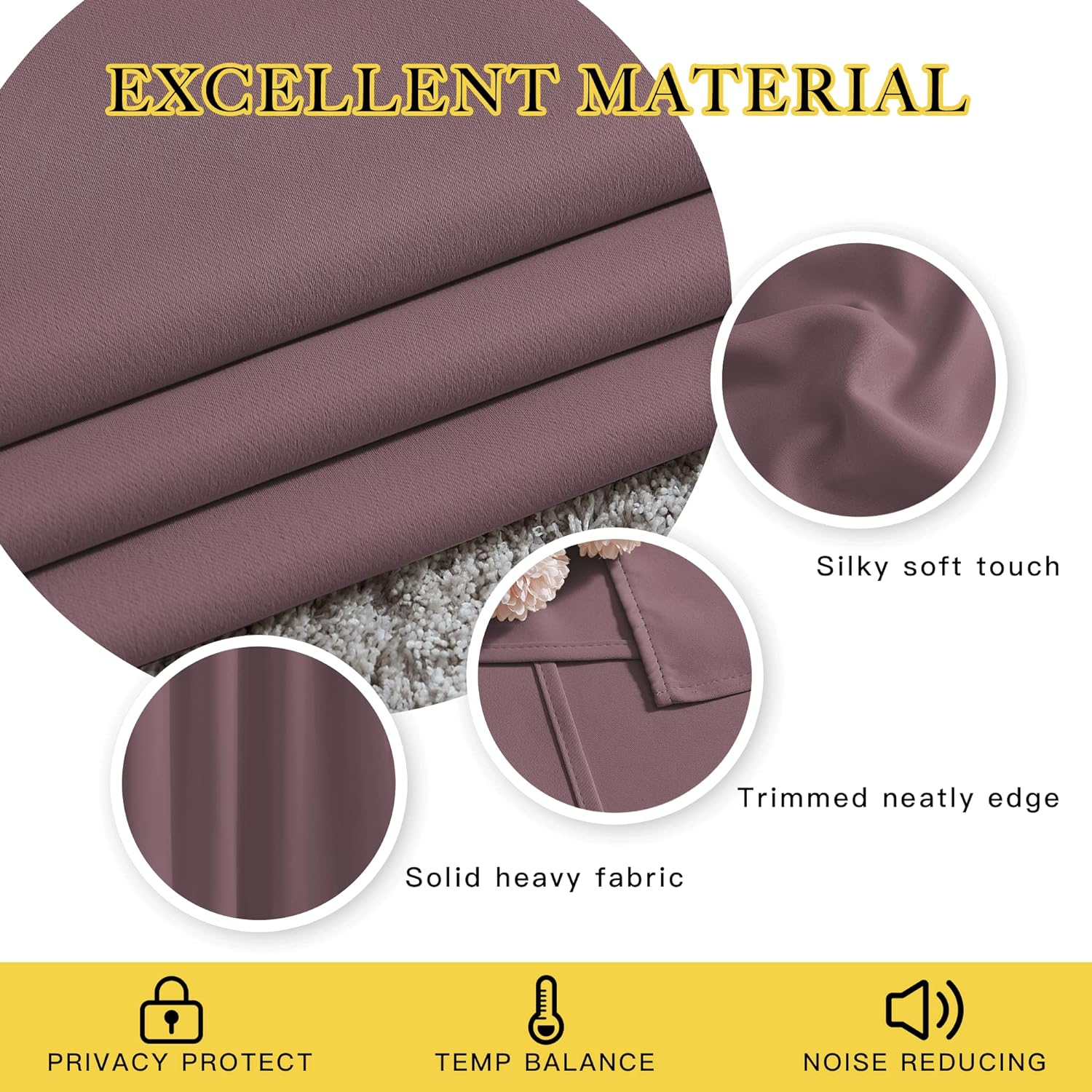 Nicetown Room Darkening Curtains 84 inches Length for Living Room - Solid Thermal Insulated Grommet Light Blocking Vertical Drapes Window T…