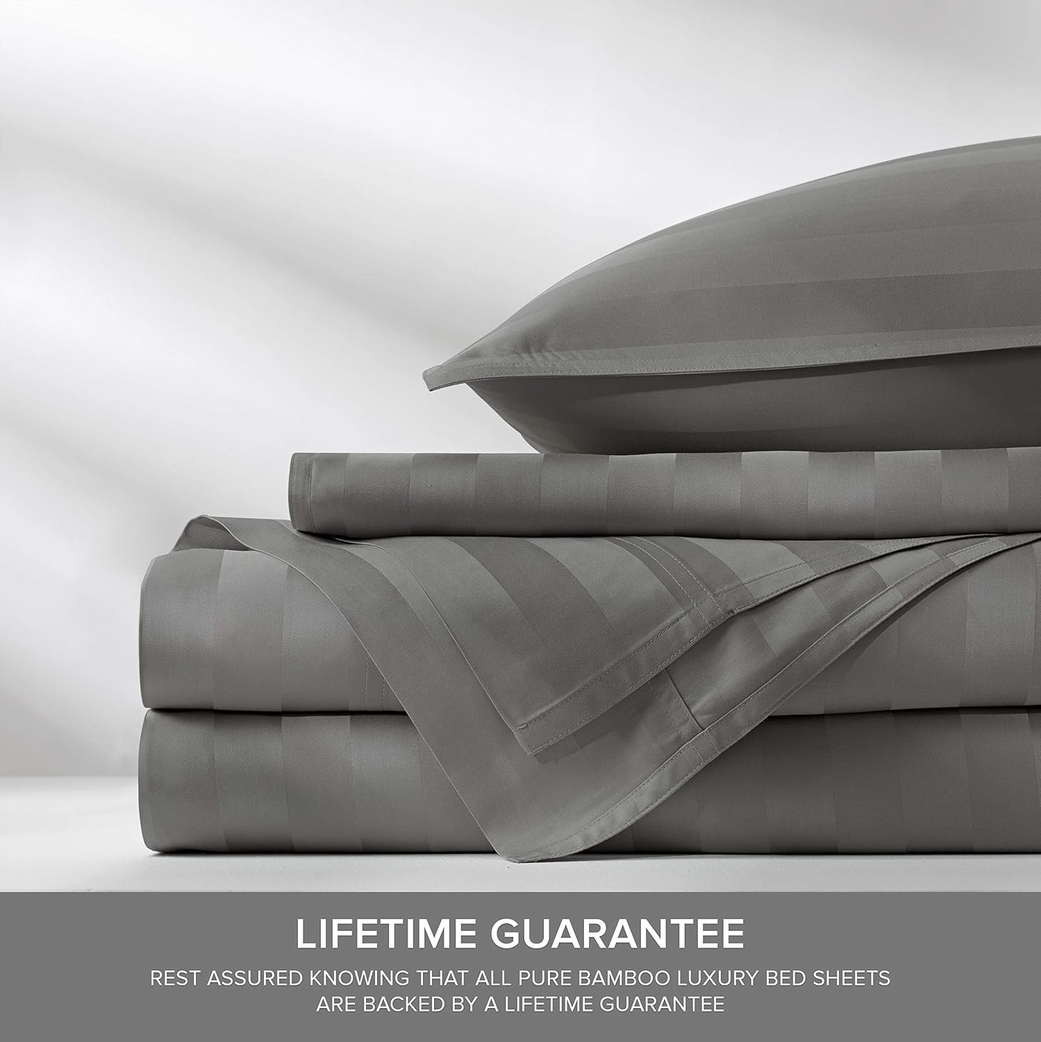 PureBamboo Pure Bamboo Split King Sheets, Genuine 100% Organic Viscose Derived from Bamboo Bed Sheet Set, Soft & Cooling, Double Stitching,…
