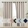 NICETOWN Oatmeal Vintage Open Linen Weave Flax Thermal Curtains, 100% Blackout Curtains 72" Long for Dining Room, Soundproof Window…