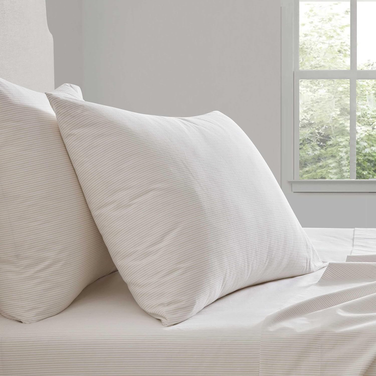 MarthaStewart Martha Stewart - Queen Size Sheets Set, Crisp & Tailored Cooling Sheets w/a Naturally Smooth Cotton Percale Lightweight Feel…