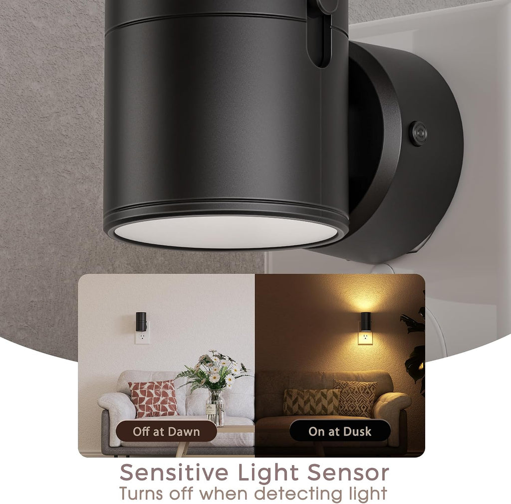 WelcometoBriigniteenjoyyourtimehere Briignite Night Lights Plug into Wall, 5CCT LED Night Light Plug in, Dusk to Dawn Sensor, 330° Swivel P…