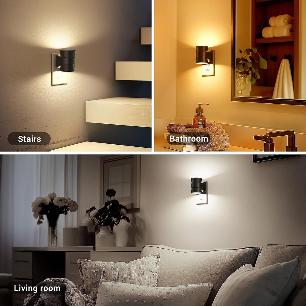 JandCase Night Light, Night Lights Plug Into Wall with 3 Color Temperatures, 2 Pack Dusk to Dawn Sensor Dimmable Nightlight, 3CCT…