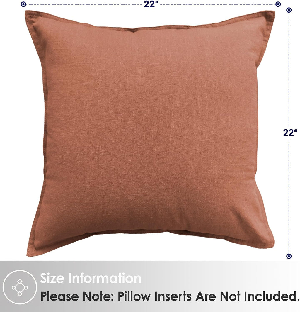 Symplora Cotton Linen Throw Pillow Covers Set of 2, Breathable Non Pilling Decorative Pillow Covers, Machine Washable Cushion Case for…