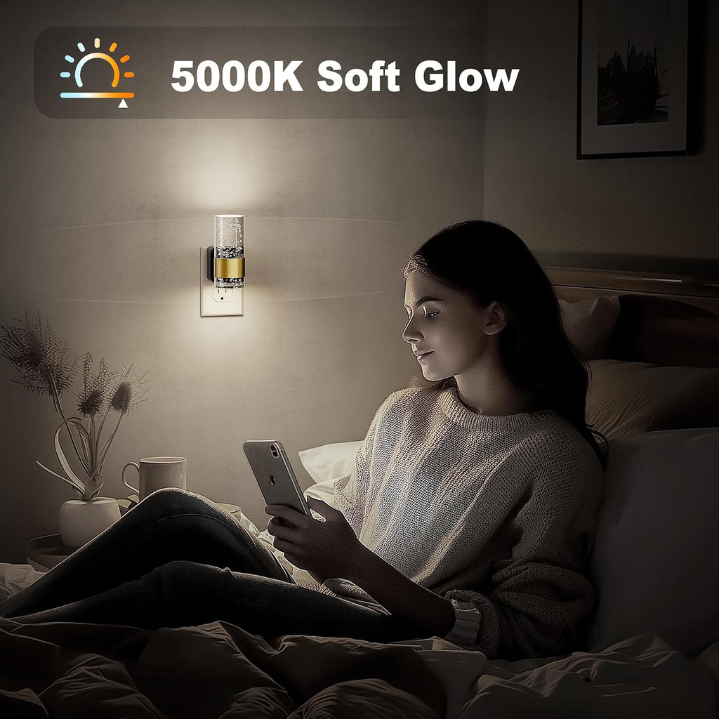 JandCase Night Light, Night Lights Plug into Wall, Dimmable LED Night Light with Adjustable Brightness, Automatic Night Lights Plug in…