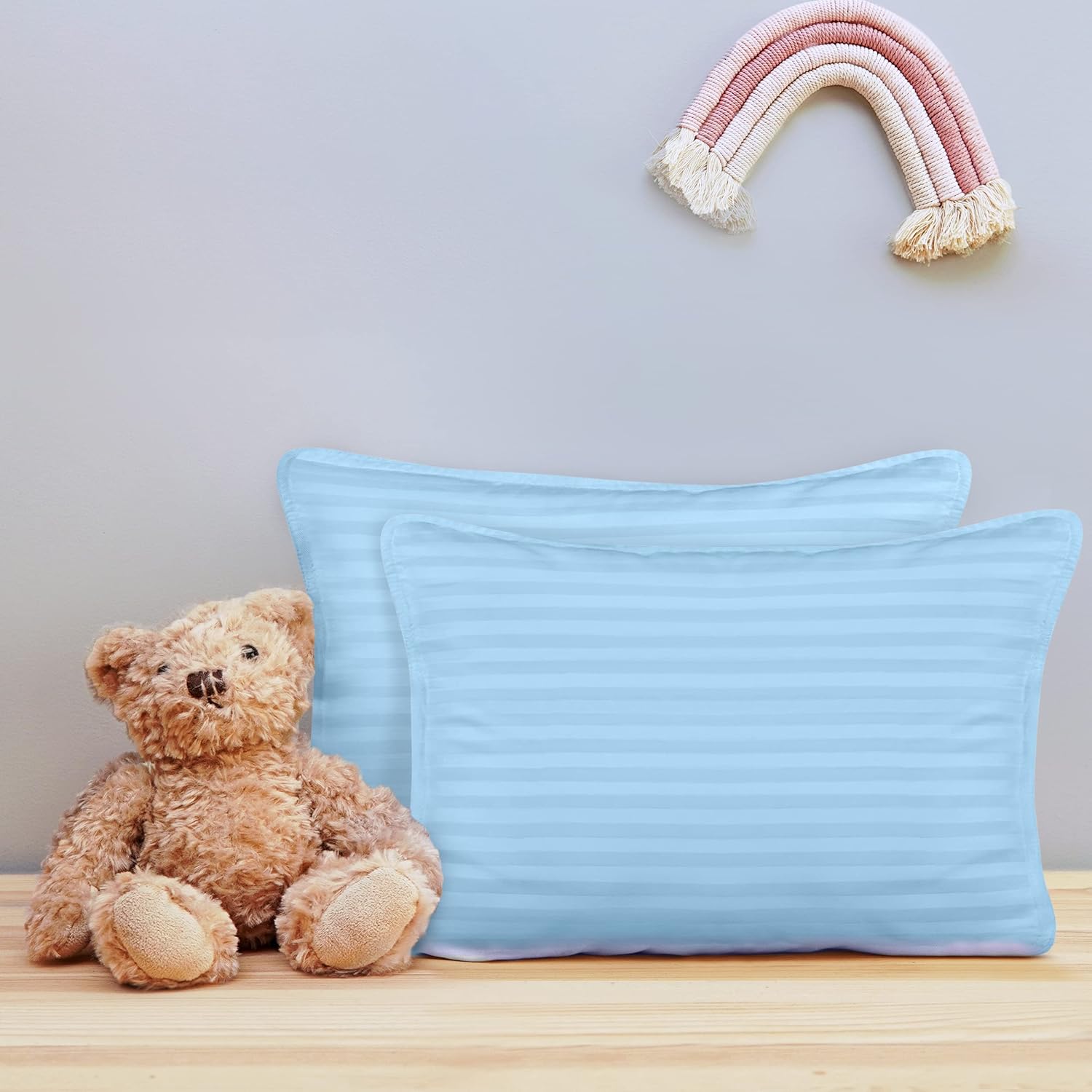 Utopiabedding Utopia Bedding Toddler Pillow (Light Blue, 2 Pack), 13x18 Small Kids Pillow for Sleeping, Soft and Breathable Cotton Blend Sh…