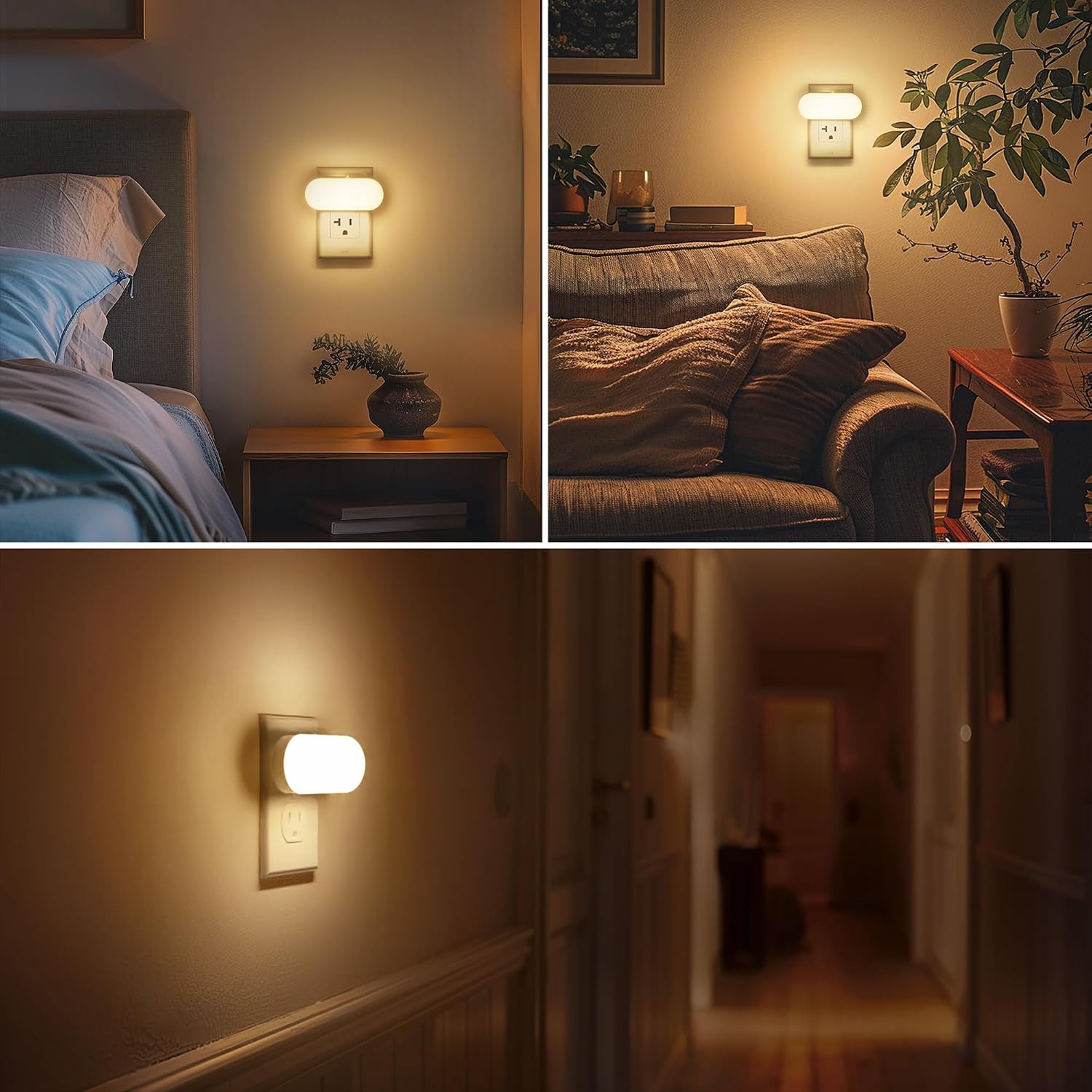 Briignite Led Night Light, Night Lights Plug into Wall, Plug in Nightlight with Dusk to Dawn Sensor Soft White 2Pack, Dimmable Night…