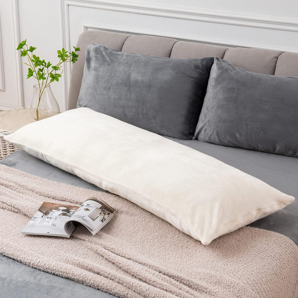 Bedelite Body Pillow Cover with Zipper Closure, Super Soft and Cozy Fuzzy Fleece Pillowcase 20 x 54 Inches, Luxury Fluffy Plush Long Body P…