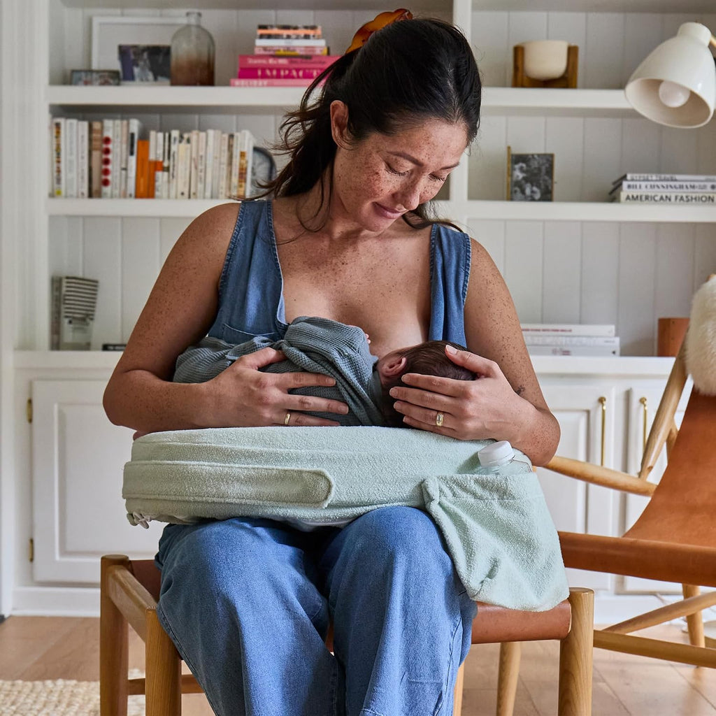 MyBrestFriend My Brest Friend Nursing Pillow - Deluxe - Enhanced Comfort w/Slipcover - Ergonomic Design for Breastfeeding Support for Mom &…
