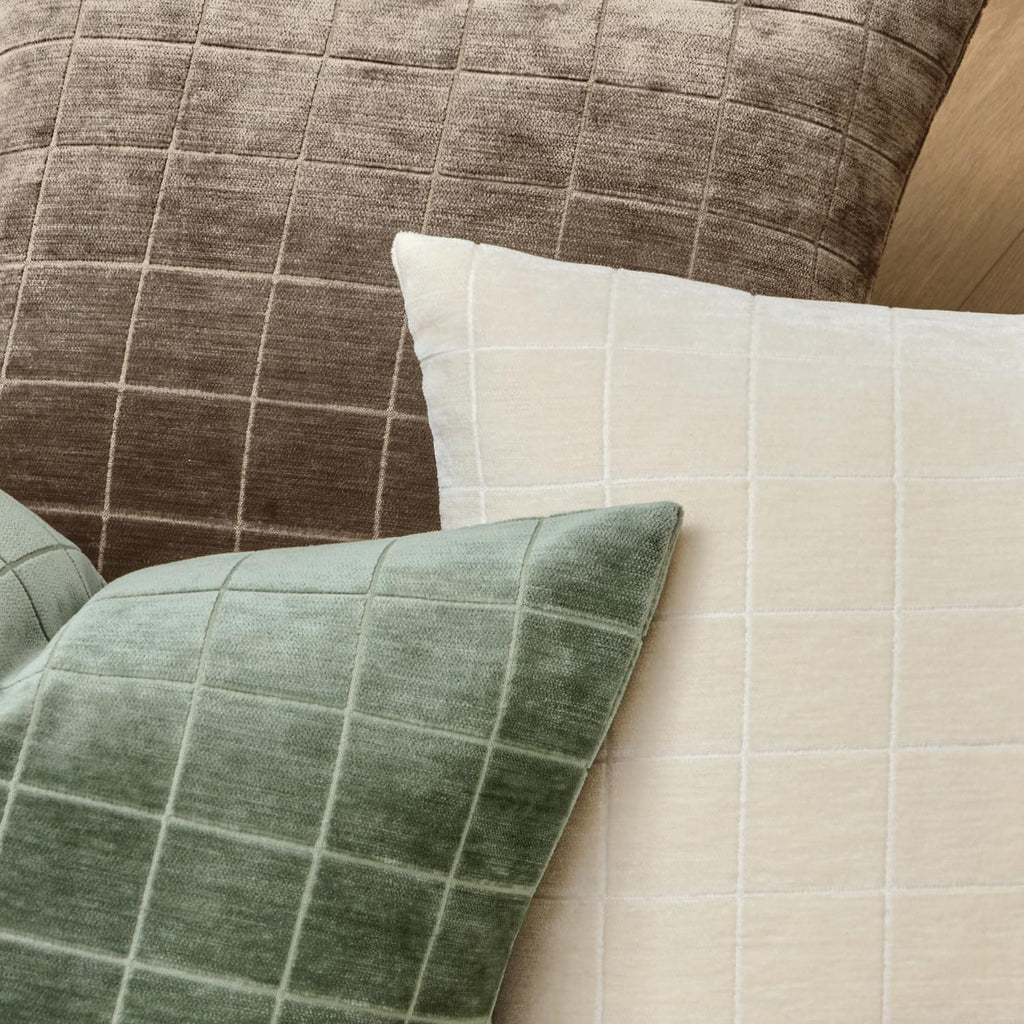 Miulee Decorative Chenille Check Throw Pillow Covers Vintage Plaid Couch Pillows 18x18 Inch Set of 2 Neutral Boho Farmhouse Cushion Covers…