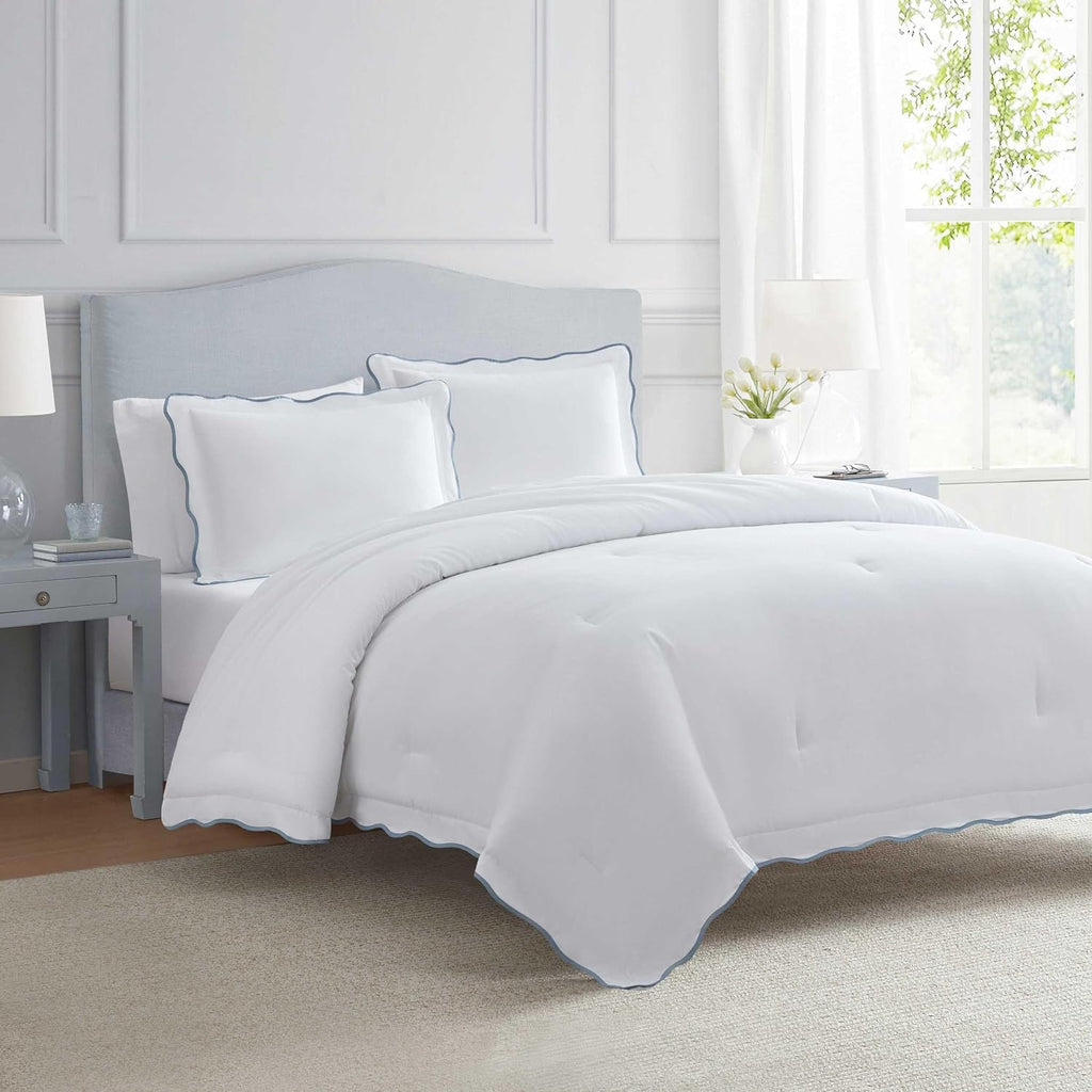 MarthaStewart Martha Stewart - King Duvet Cover Set, Crisp & Smooth Bedding with a Cotton Percale Lightweight Feel, Reversible 3 Piece Bed…