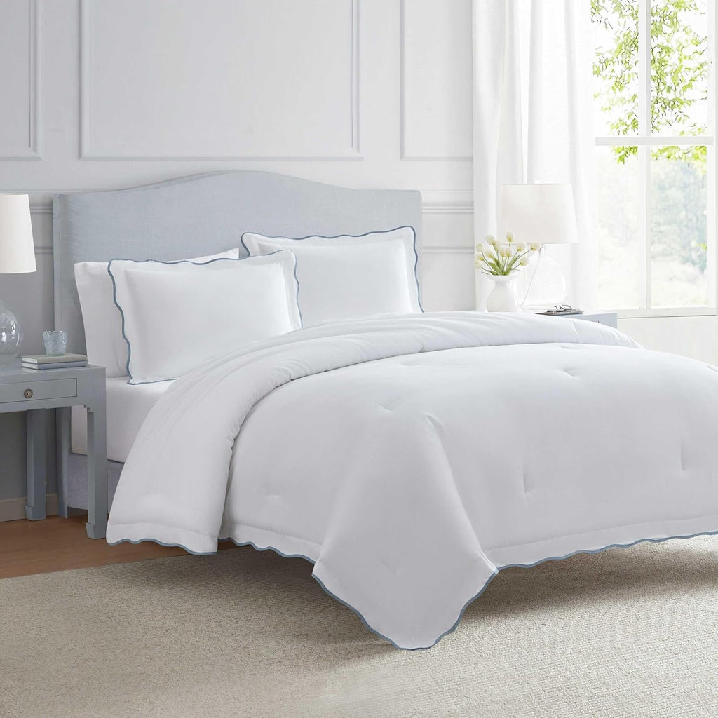 MarthaStewart Martha Stewart - Twin Duvet Cover Set, Crisp & Smooth Bedding with a Cotton Percale Lightweight Feel, Reversible 2 Piece Bed…