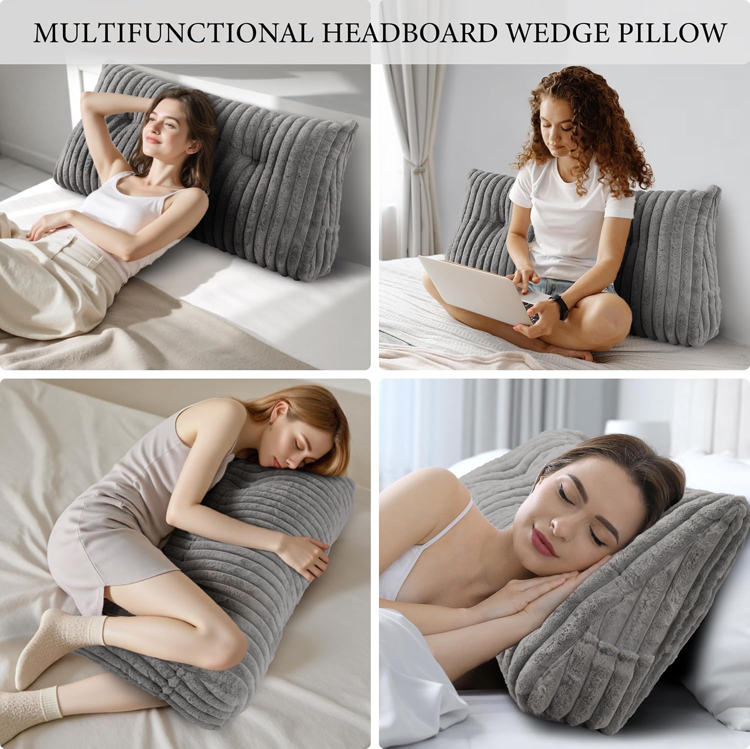Headboard Pillow Twin XL, Triangular Wedge Pillow Headboard, Cushion Headboards Reading Pillows, Backrest Pillows for Sitting in Bed or…