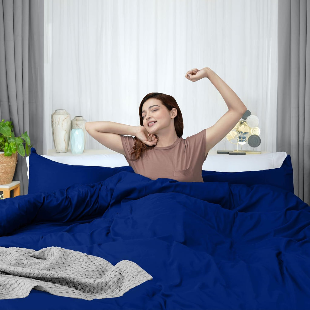 Utopia Bedding Duvet Cover King Size - 3 Piece with Zipper Closure - 1 Comforter Cover 104X90 Inches & 2 Pillow Shams 20X36 Inches (Royal…