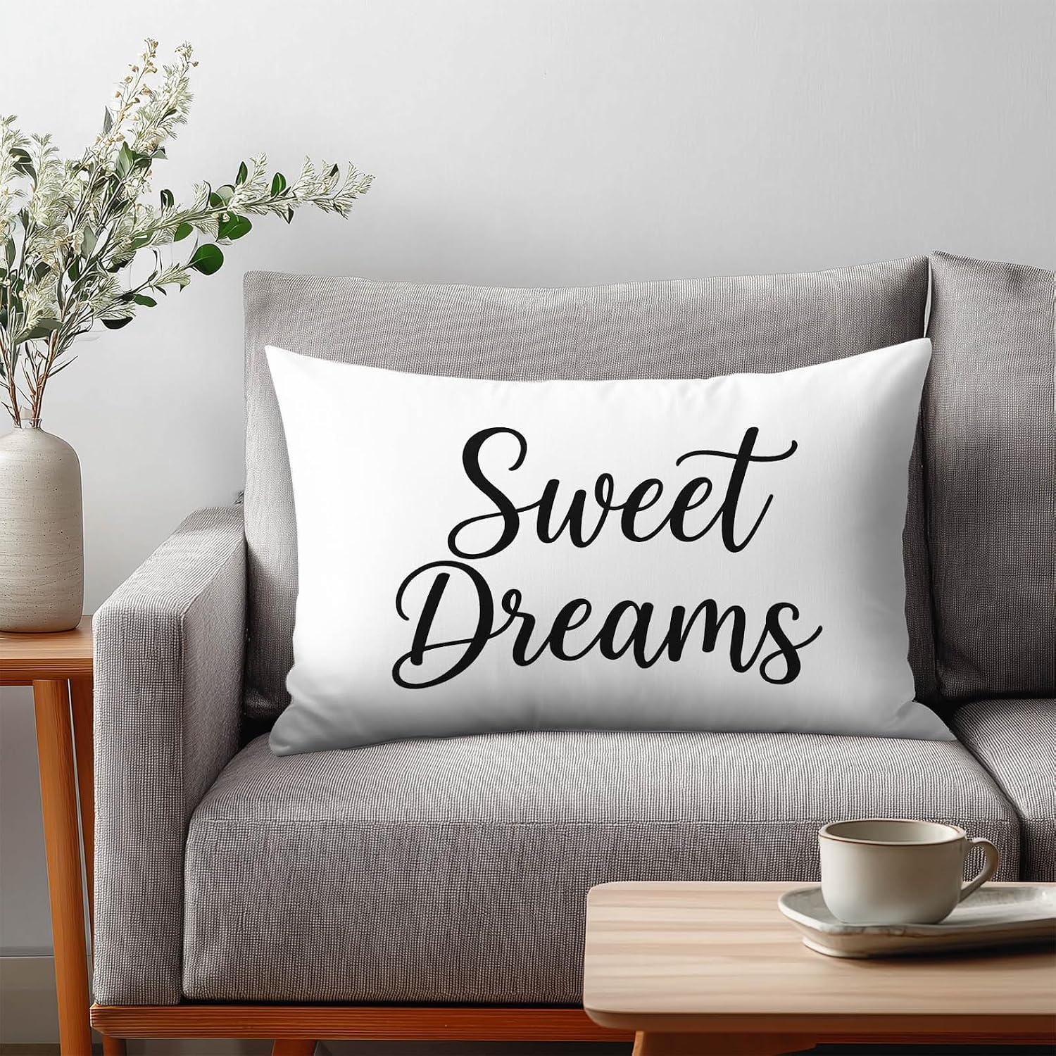 HOMETITUTE Pillow Covers Decorative Pack of 2 Satin 12x20 Inch Sweet Dreams Art Lumbar Throw Pillow Cases for Sofa Couch Living Room…