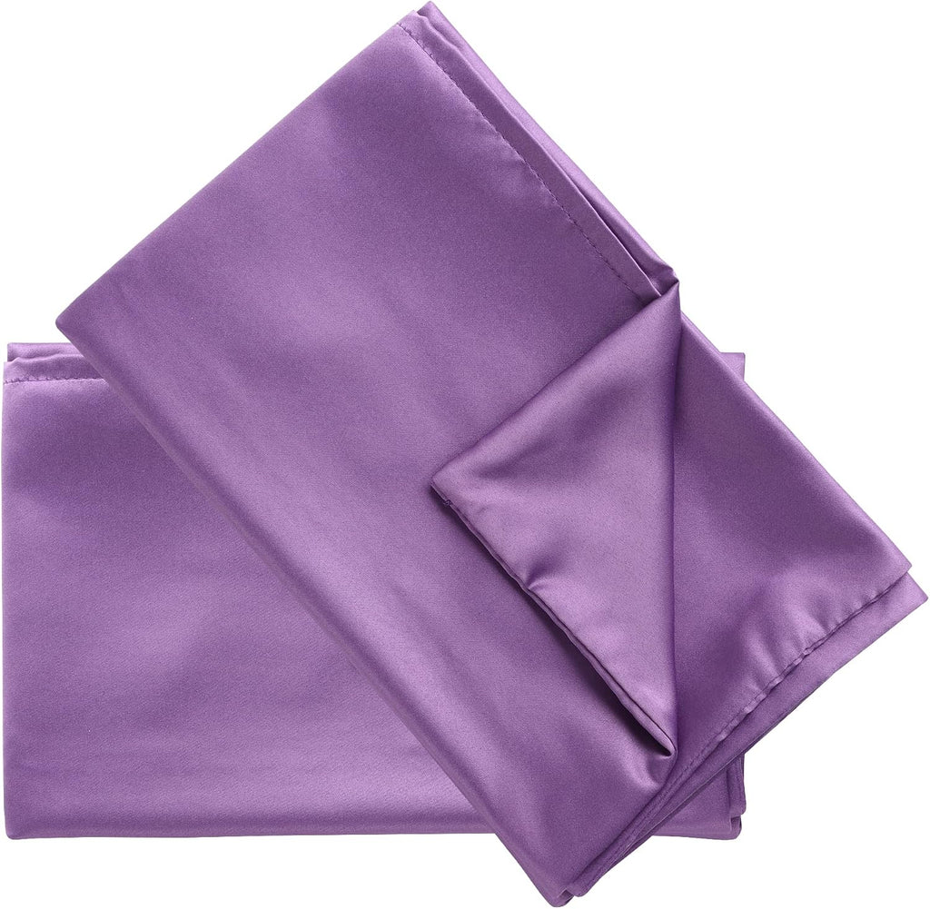 uxcell 2 Pack Silk Satin Pillowcase for Hair and Skin, Cool, Silky, Soft Breathable Pillow Cases Travel Size 14x20 Inch Sateen Pillowcase P…