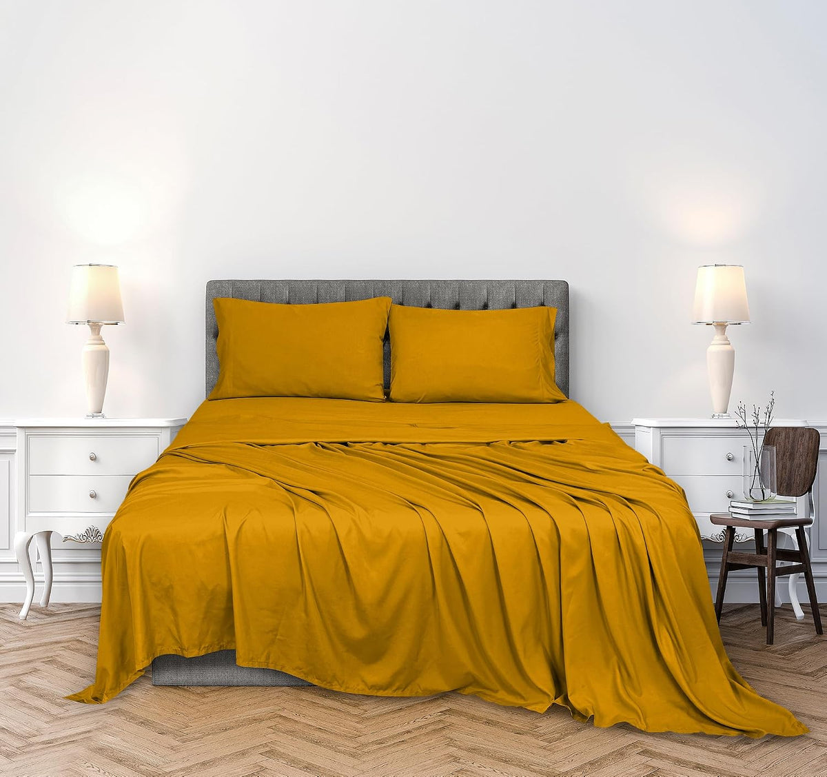 Royalelinens ROYALE LINENS 300 Thread Count 100% Long Staple Combed Cotton Sheet Set - 4 Piece Full Bed Sheets - 1 Fitted, 1 Flat, 2 Pillow…