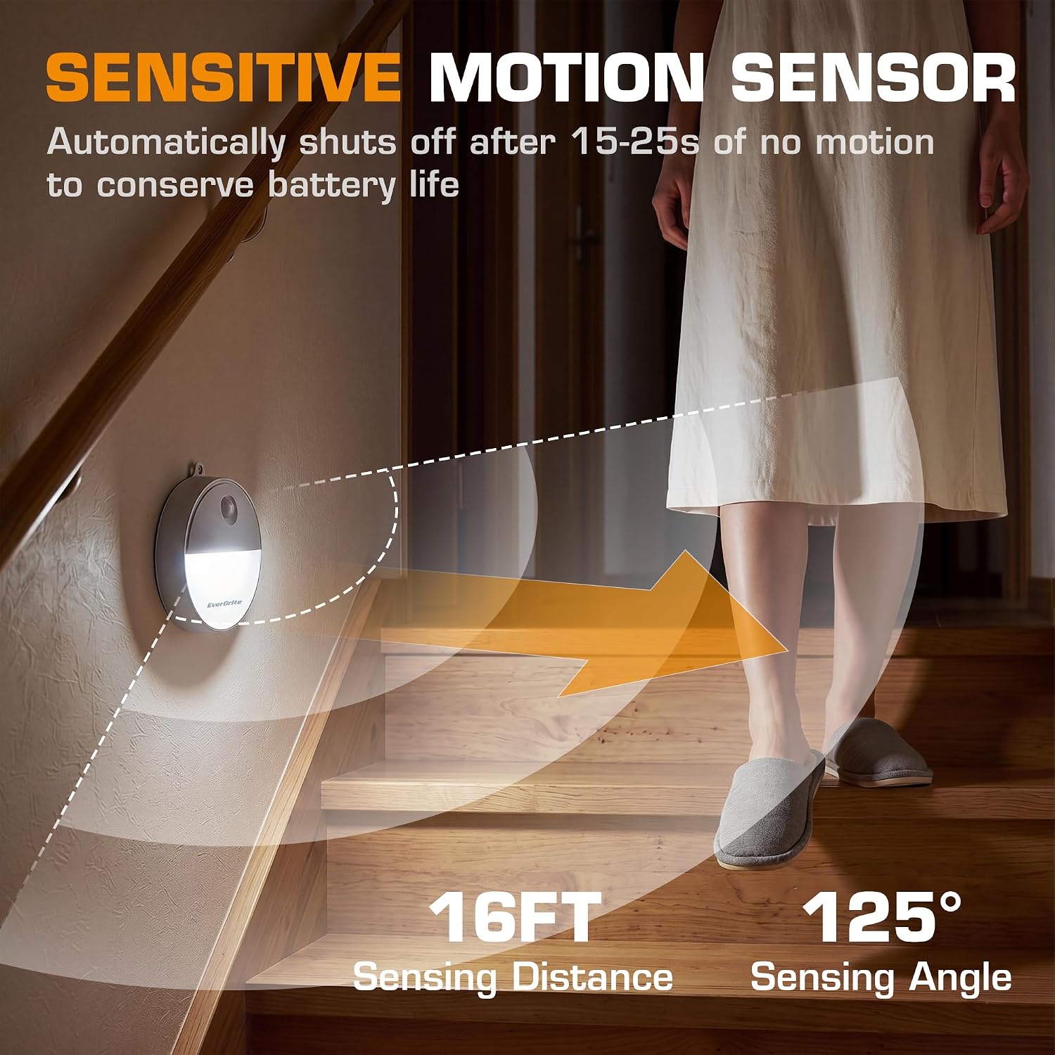EverBrite LED Motion Sensor Night Light, Automated On & Off, Cool White Motion Activated LED Night Light for Kitchen, Bathroom, Stairs…
